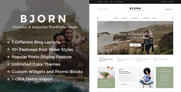 Bjorn – Responsive WordPress Personal Blog Theme