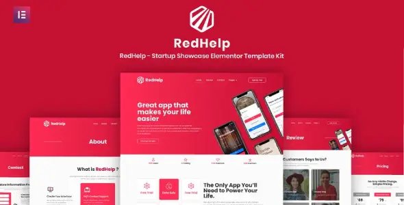 RedHelp – Startup Showcase Elementor Template Kit
