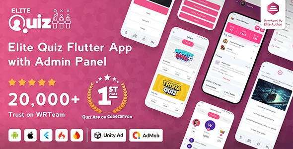 Elite Quiz – Trivia Quiz | Quiz Game – Flutter Full App + Admin Panel