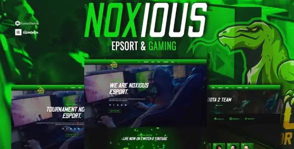 Noxious – Esport & Gaming Elementor Template kit